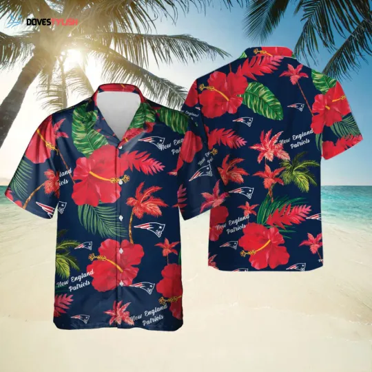 Discover New England Football Team Patriotss Hawaiian Button Down Shirt Unisex Adults