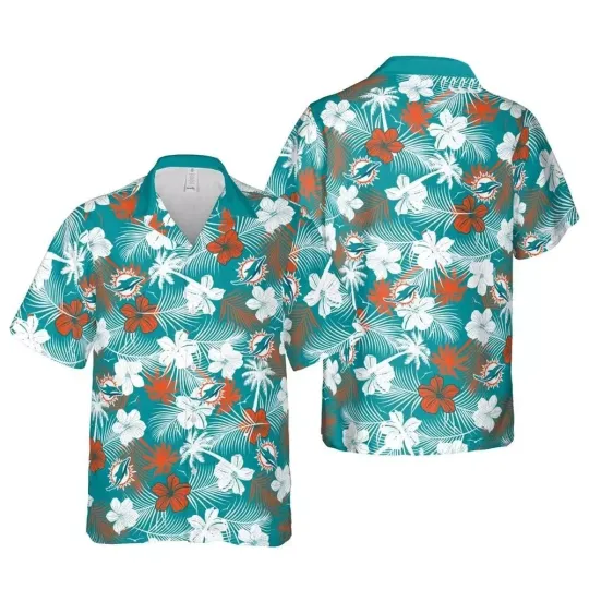 Discover Miami Football Team Dolphinss Hawaiian Shirt, Button Down Full Size S-5XL