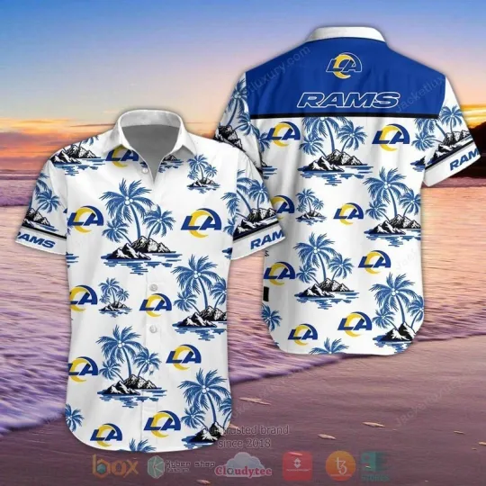 Discover Los Angeles Football Team Ramss Hawaiian Button Down Shirt Unisex Adults S-5XL