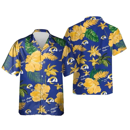 Discover Los Angeles Football Team Ramss Hawaiian Button Down Shirt Unisex Adults S-5XL
