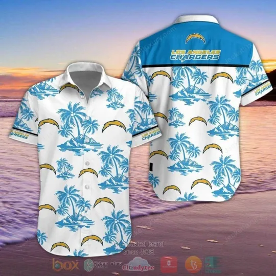 Discover Los Angeles Football Team Chargerss Hawaiian Button Down Shirt Unisex Adults