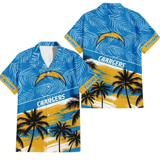 Discover Los Angeles Football Team Chargerss Hawaiian Button Down Shirt Unisex Adults