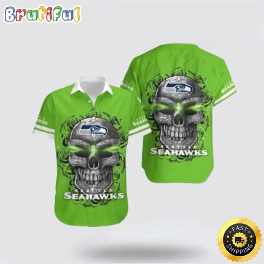 Discover football Seattle Seahawks Hawaiian Shirt Skull Tropical Vibes Meet Football