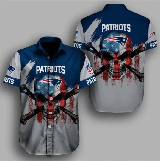 Discover New England Football Team Patriotss Hawaiian Button Down Shirt Unisex Adults