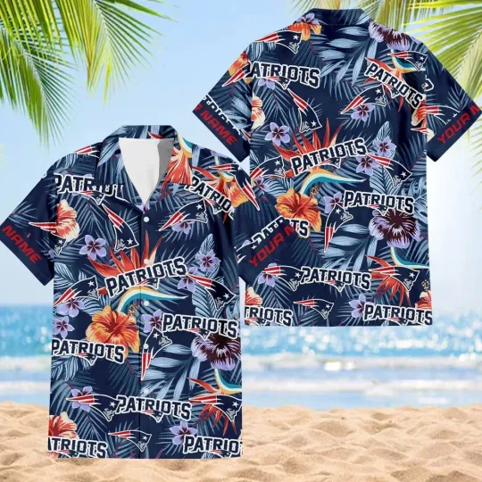 Discover New England Football Team Patriotss Hawaiian Button Down Shirt Unisex Adults