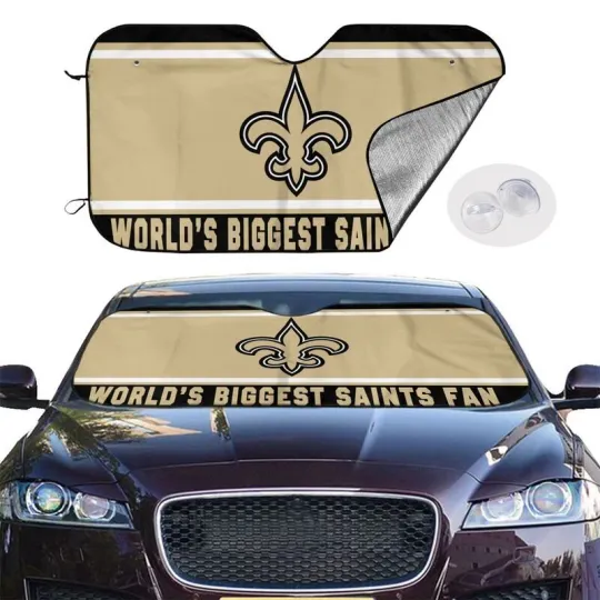 Discover New Orleans Saints Car Windshield Sunshade "WORLD'S BIGGEST BILLS FAN" Sunshade