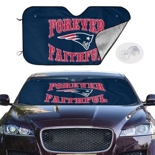 Discover England Patriots Car Windshield Sunshade "forever faithul" Sunshade Heatproof
