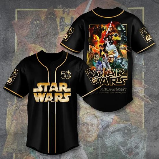 Discover Star Wars Baseball Jersey 50th Anniversary Jersey Gift For Men Women Fans