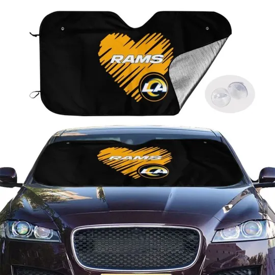 Discover St. Louis Rams Car Windshield Sunshade "Love Style" Black Car Sunshade