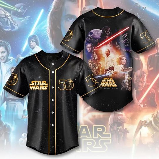Discover Star Wars Baseball Jersey Darth Vader Jersey Sci-Fi Movie Shirt Gift For Men Women 50th Anniversary