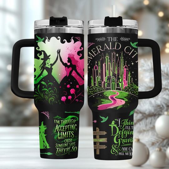 Discover Witchy 40oz Tumbler with Handle, Wizard Travel Tumbler, Magic Print, Gift for Witchy Fans