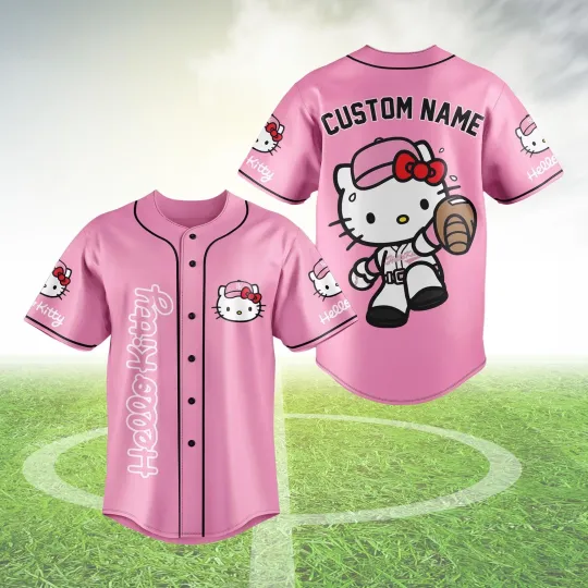 Discover Custom Kitty Cat Baseball Jersey, Kawaii Animal Fan Shirt