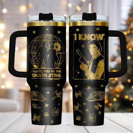 Discover Star Wars 40oz Stainless Tumbler with Handle - Space Saga Gift for Him, Christmas Drinkware