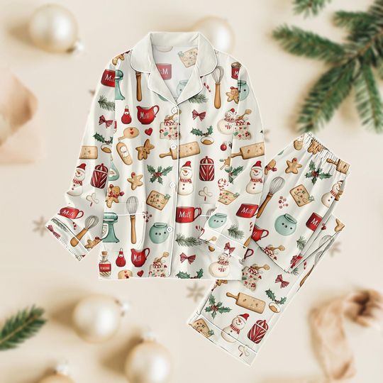 Discover Baking Christmas Pajamas Set, Cookie Xmas Pajamas Family, Santa Matching Sleepwear Set, Holiday Gift For All