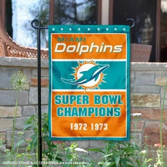 Discover Dolphins 2 Time Champs Flag Graden Flag Christmas Gift Holiday