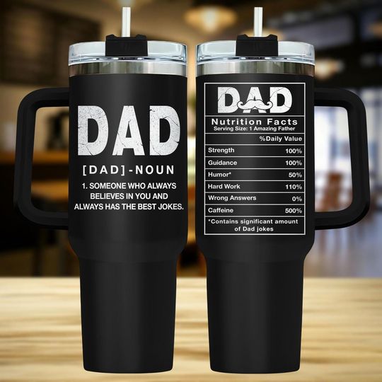 Discover Dad 40oz Tumbler with Handle, Travel Mug, Gift for Dad