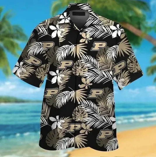 Discover PurdueShort Sleeve Button Up Tropical Hawaiian Shirt Team Hot Shirt