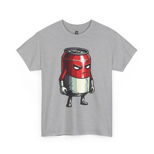 Discover Angry Soda Can T-Shirt - Cartoon Graphic Tee - Comic Style Art - Unique Gift