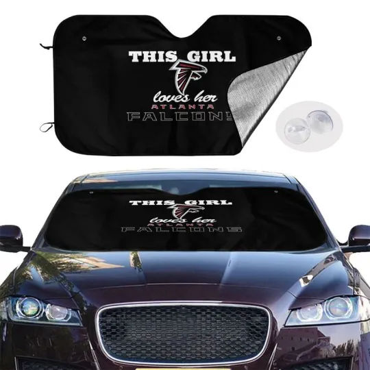 Discover Atlanta Falcons Windshield Sunshade "this Girl Loves Her" Car Sunshade 55*30in