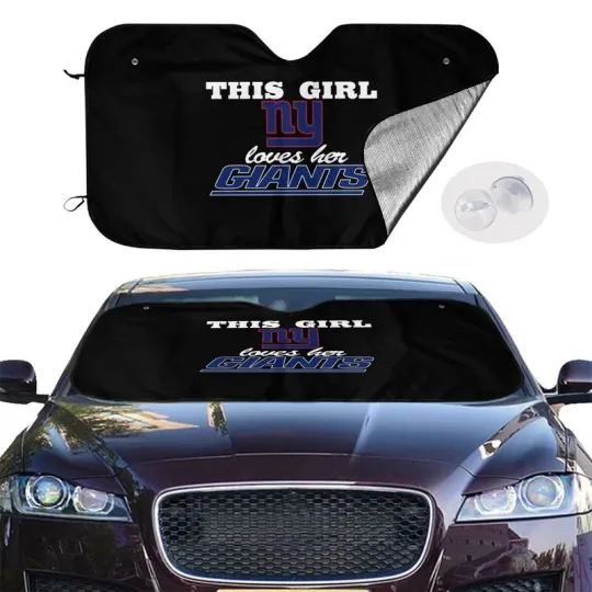 Discover New York Giants Windshield Sunshade "this Girl Loves Her" Car Sunshade 55*30in