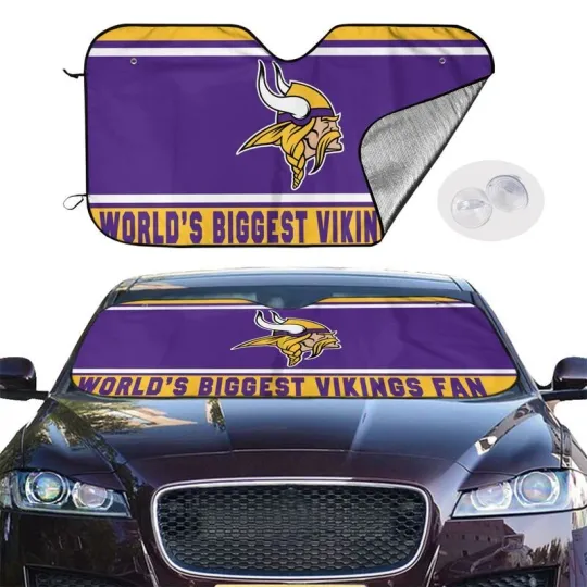 Discover Minnesota Vikings Car Windshield Sunshade "WORLD'S BIGGEST BILLS FAN" Sunshade