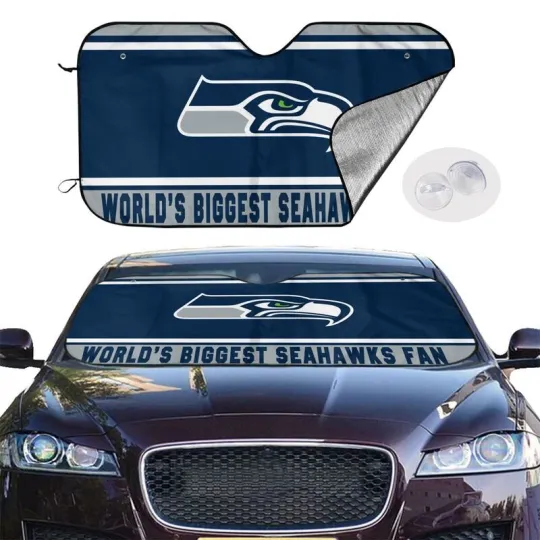 Discover Seattle Seahawks Car Windshield Sunshade "WORLD'S BIGGEST BILLS FAN" Sunshade