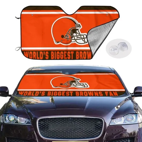 Discover Cleveland Browns Car Windshield Sunshade "WORLD'S BIGGEST BILLS FAN" Sunshade