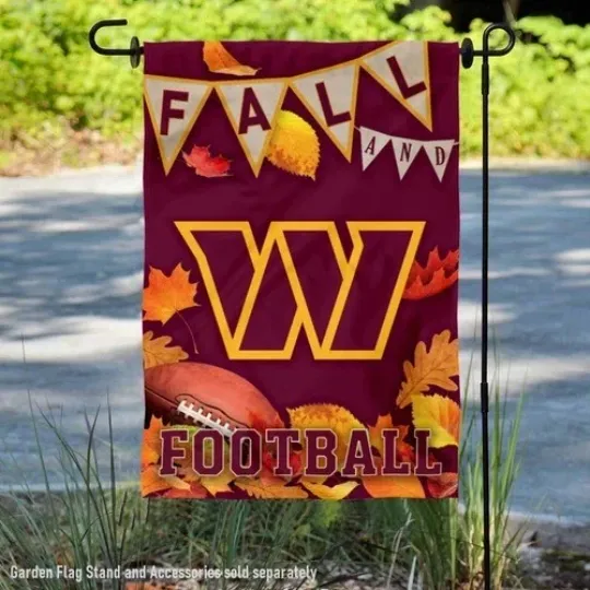 Washington Commanders Fall Football Leaves Decorative Flag Graden Flag