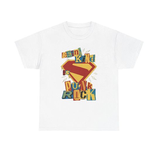 Discover Punk Rock Superman T-Shirt Unisex Graphic Tee Superhero Fan Gift Shirt
