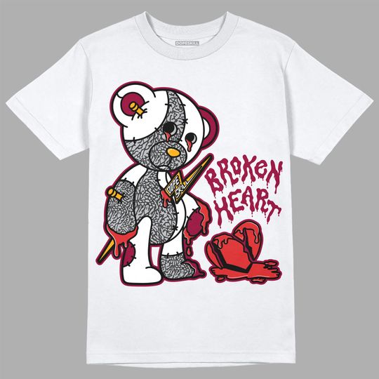 Broken Heart Unisex T-Shirt Match Jordan 3 Cardinal Red