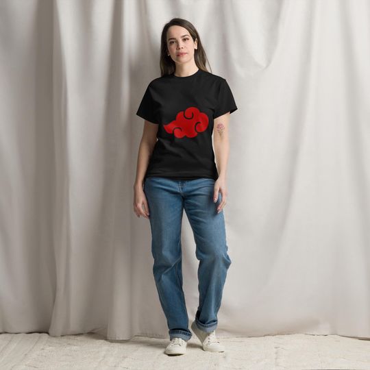 Discover Red Anime Cloud Symbol T-Shirt Japanese Streetwear Design
