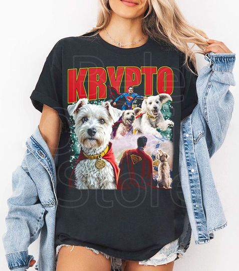 Discover Krypto Super Dog T-Shirt, Pet Graphic Tee, Unisex Dog Lover T-Shirt, Comic Book Inspired Dog Shirt