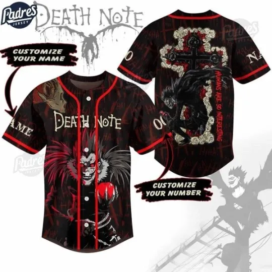 Discover Anime Death Notte Custom Baseball Jersey Gift For Fan