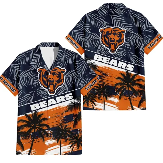 Discover Chicago Football Team Bearss Hawaiian Button Down Shirt
