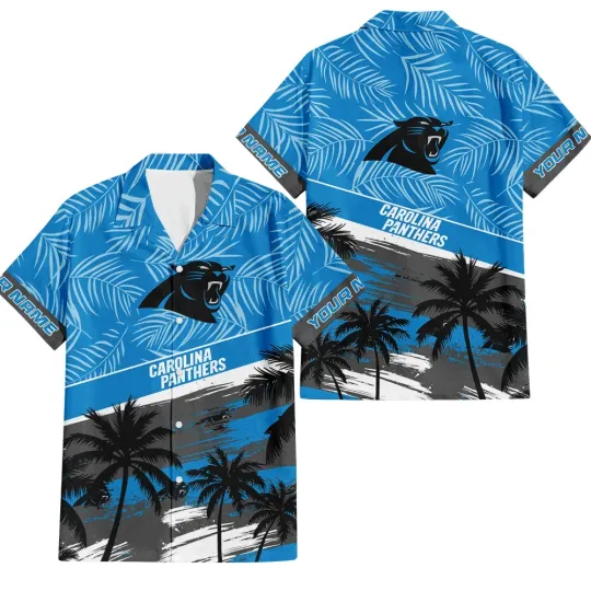 Discover Carolina Football Team Pantherss Hawaiian Button Down Shirt