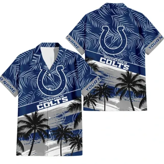 Discover Indianapolis Football Team Coltss Hawaiian Button Down Shirt