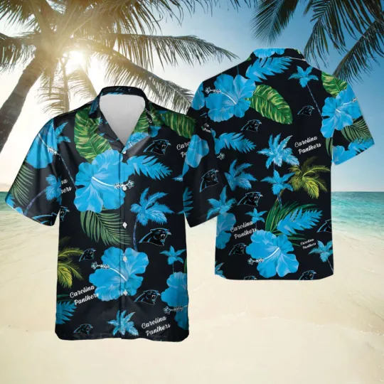 Discover Carolina Football Team Pantherss Hawaiian Button Down Shirt