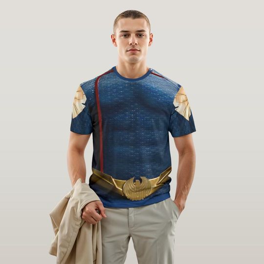 Homelander Cosplay T-Shirt The Boys Superhero Costume Top Rundisney Tee