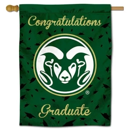 Discover C-S-U R-a-ms Con-gratul-ati-ons Graduate Flag Graden Flag