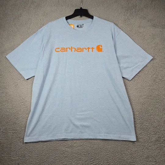 CARHARTT Shirt ADULT 2XL XXL Blue Orange OUTDOOR HEAVYWEIGHT LOOSE FIT Work