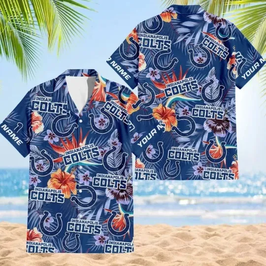 Discover Indianapolis Football Team Coltss Hawaiian Button Down Shirt
