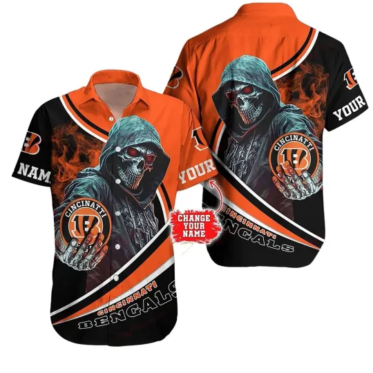 Discover Cincinnati Football Team Bengalss Hawaiian Button Down Shirt