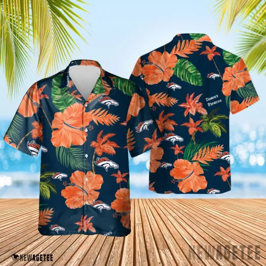 Discover Denver Football Team Broncoss Hawaiian Button Down Shirt
