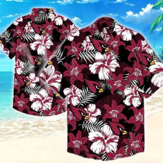 Discover Arizonna Football Team Cardinalss Hawaiian Button Down Shirt