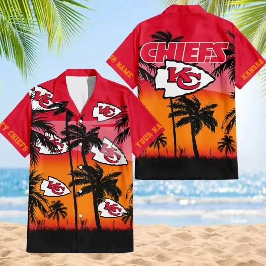Discover Kansas City Football Team Chiefss Hawaiian Button Down Shirt