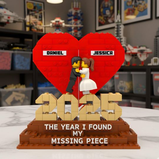 Discover Custom The Year I Found My Missing Piece Acrylic Plaque, Christmas Gifts For Couple Building Brick, Gifts For Couple, Valentines Day Gift