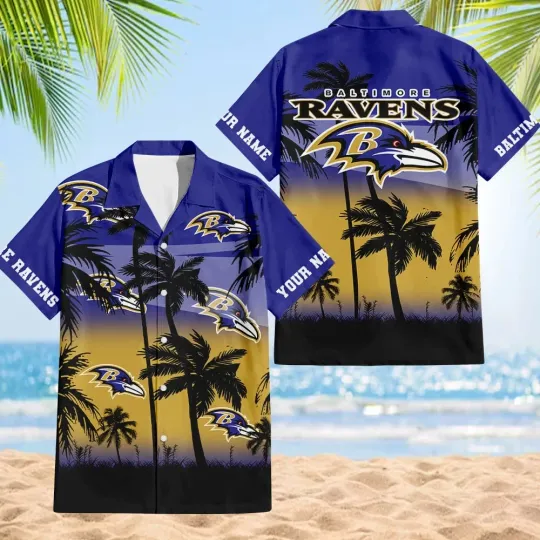 Discover Baltimore Football Team Ravenss Hawaiian Button Down Shirt Unisex Adults S-5XL