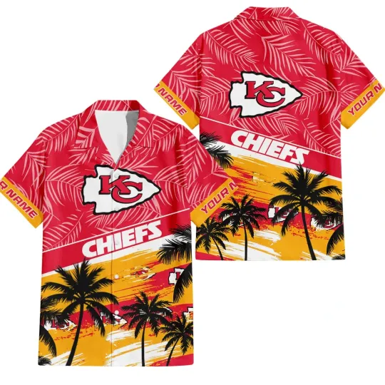 Discover Kansas City Football Team Chiefss Hawaiian Button Down Shirt Unisex Adults S-5XL