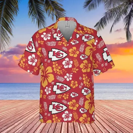 Discover Kansas City Football Team Chiefss Hawaiian Button Down Shirt
