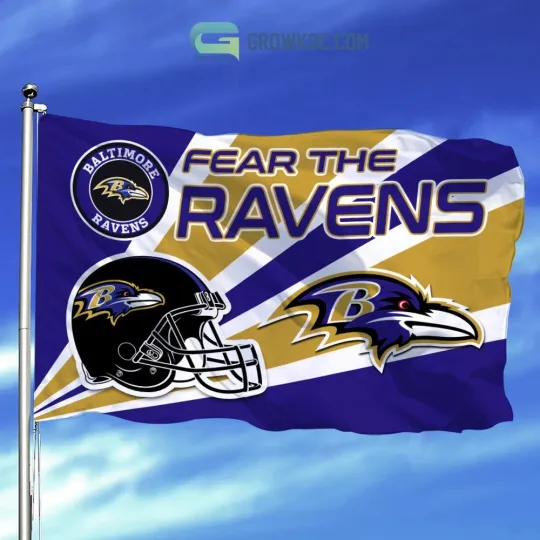Discover Baltimore Team Ravens House Flag